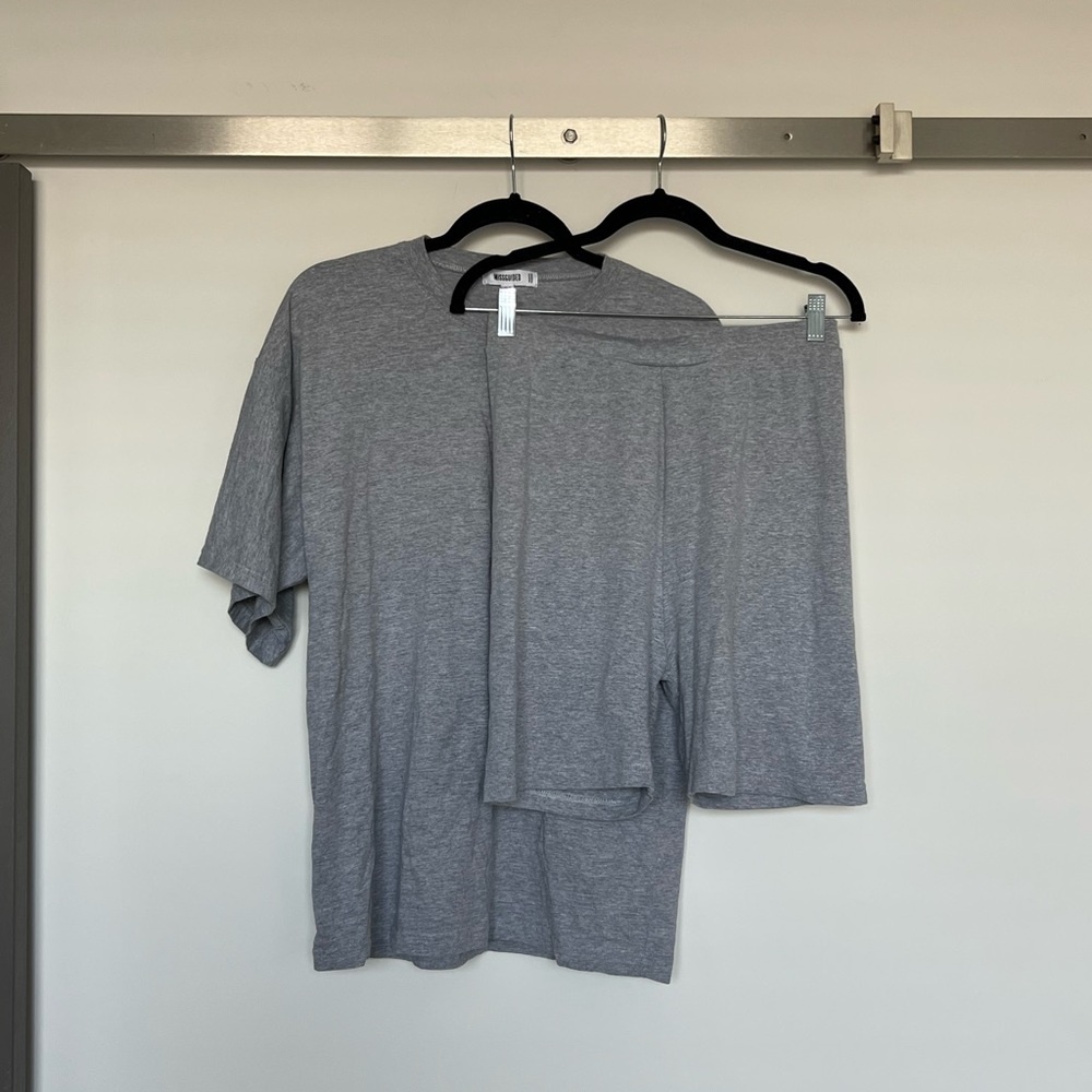 Missguided Grey Tshirt Set size 8